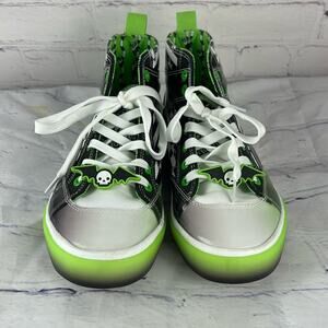 Beetlejuice High Top  It’s Show Time Striped Neon Green Sneakers Women’s 7